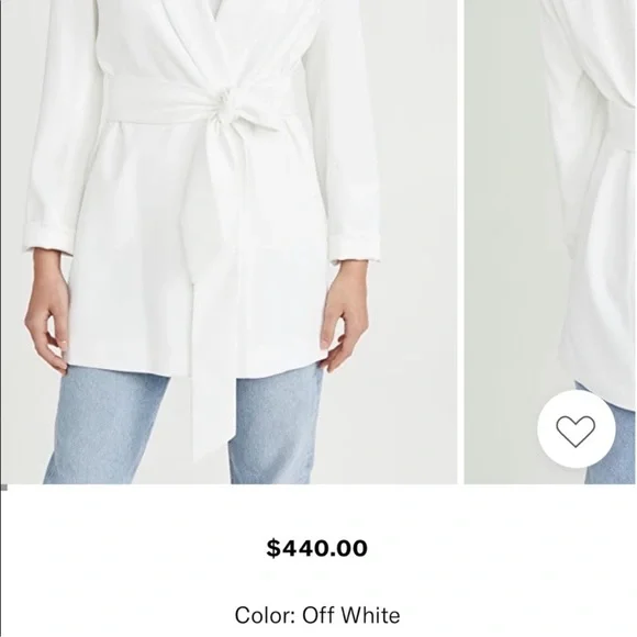 Alice + Olivia Wheaton Shawl Colllar Wrap Blazer in Off White - Picture 8 of 16